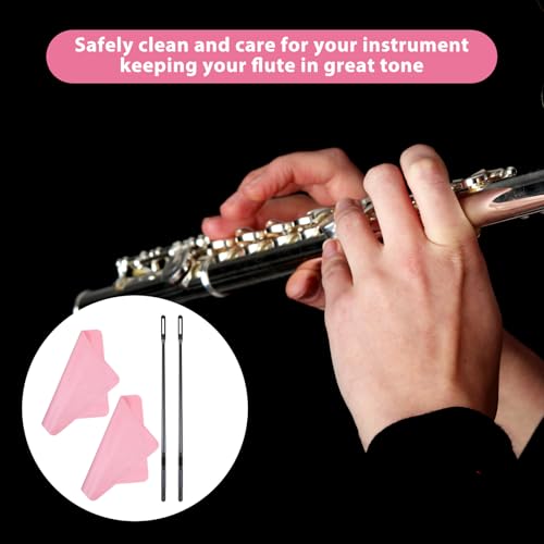 image for LIQWEI 8Pcs Flute Cleaning Rod, Flute Cleaning Kit, Flutes Swab and Po