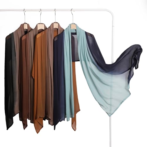 SUNDSGT Hijab Scarf for Women Soft Gradient Color Lightweight Muslim Hijab for Women4