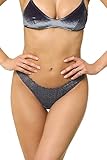 Tassello in cotone Goldenpoint Donna Intimo Perizoma Fianco Basso Foliage, Colore Grigio, Taglia S
