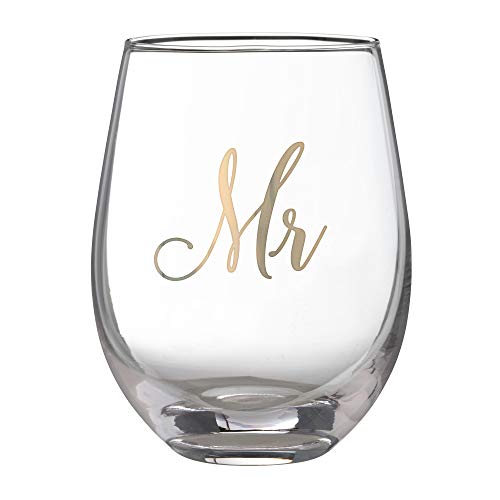 Lillian Rose G115 Gold Mr. Stemless Wine Glass, 16oz, Yellow, G115 MR