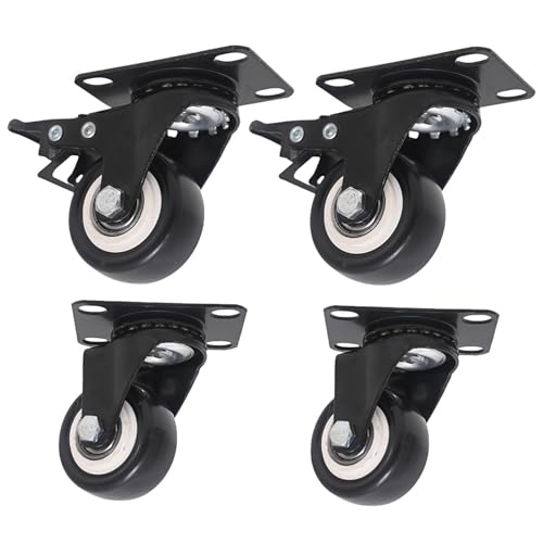 Roulette Charge Lourde, Roulettes pour Meubles, avec Frein de Sécurité pour Charges Lourdes (2 avec Frein et 2 sans)