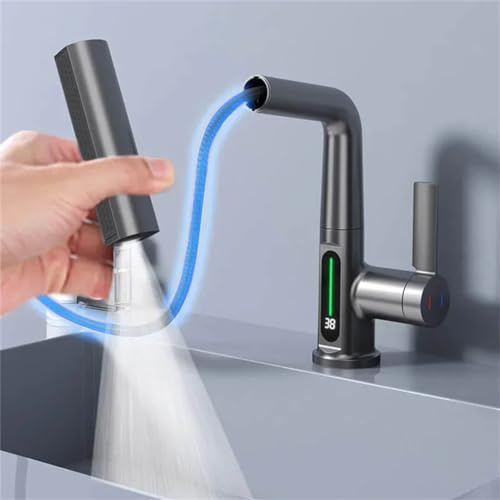 Robinet lavabo à affichage numérique haut de gamme avec bec rétractable - 4