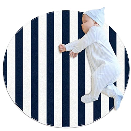 Tapis circulaire moderne à rayures pour créer un coin lecture chaleureux