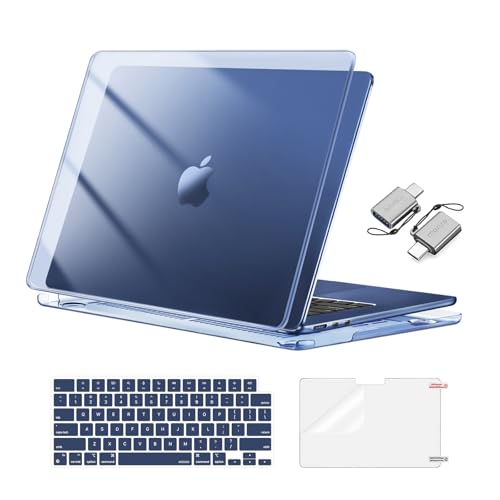 Image of MOSISO Compatible with MacBook Air 15 inch Case M5 2026 M4 M3 M2 2025-2023 | A3448 A3241 A3114 A2941, Hard Shell&Keyboard Cover&Screen Film&Type C, Great for Study Travel Work, Crystal Midnight