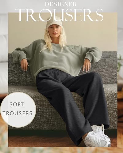 Neer 3 Pack Womens Wide Leg Sweatpants Elastic High Waisted Baggy Long Pant Casual Lounge Yoga Drawstring Jogger with Pockets2