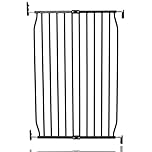 Safetots Extra Tall Eco Screw Fit Baby Gate, Black, 70cm - 80cm, Extra Tall Gate 100cm in Height, Stair Gate for Baby, Screw Fitted Safety Gate, Easy Installation
