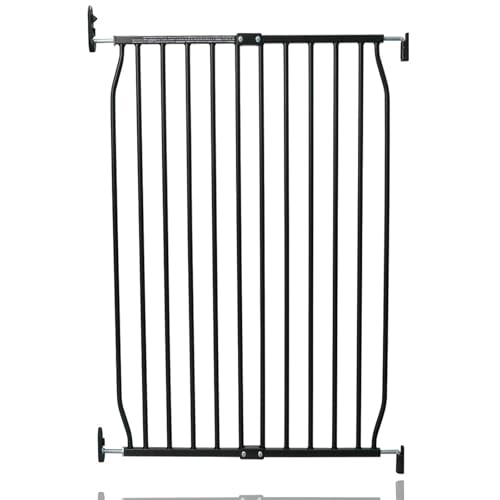 Safetots Extra Tall Eco Screw Fit Baby Gate, Black, 70cm - 80cm, Extra Tall Gate 100cm in Height, Stair Gate for Baby, Screw Fitted Safety Gate, Easy Installation