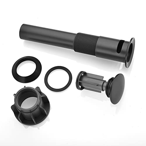 Pop Up Bathroom Sink Drain With Overflow Matte Black Pop Up Drain Stopper Vessel Sink Lavatory Vanity Anti Clog Leak Proofing #TOP6