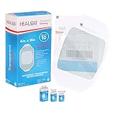 Healqu Transparenter Filmverband, 15 x 20cm, Packung mit 10 wasserdichten Wundverbänden, selbstklebende Pflaster, postoperative Dusche oder IV-Schild, Tattoo-Nachsorgeverband