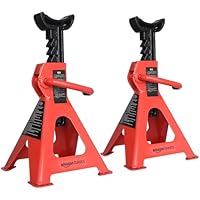 Amazon Basics SW-STJK03 Stützfuß, Stahl, Kapazität von 3 Tonnen (2,7 metrische Tonnen), Schwarz und Rot