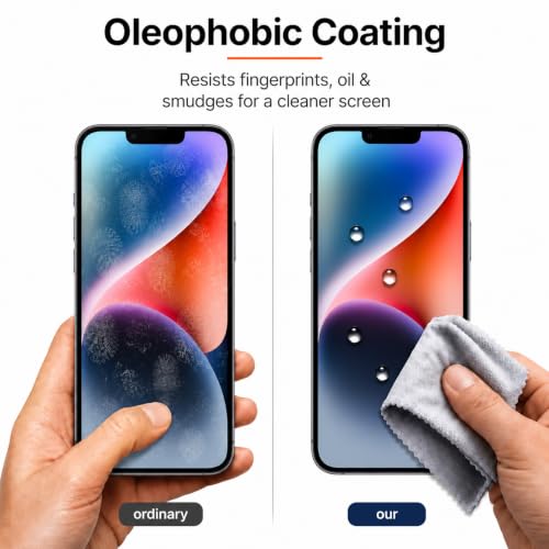 Image of Tempered Glass for iPhone 14 Plus and 13 Pro Max | 9H Hardness Screen Guard | HD Clear Screen Protector | Bubble-Free Installation | Anti-Fingerprint | Smooth Touch | Case Friendly