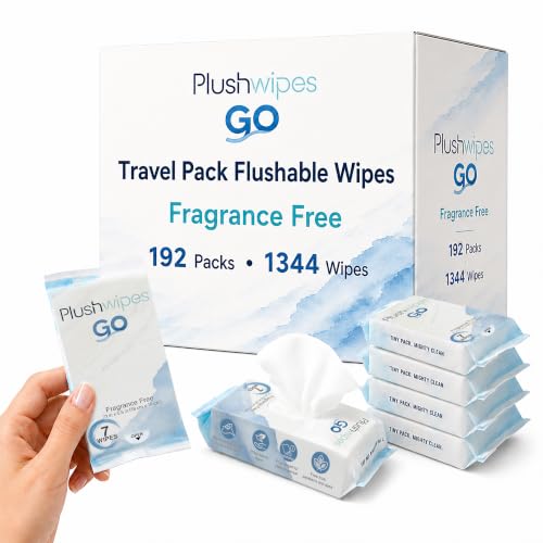 Image of Go Flushable Wipes Travel Packs, 192 Packs, Fragrance Free