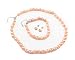 Produktbild FAB treasurebay Fab 56 mm Reis Form Pink Natürliche Süßwasser-Perlen Halskette, Armband-Set mit Gratis Paar Ohrringe  Präsentiert in einer wunderschönen Geschenkbox
