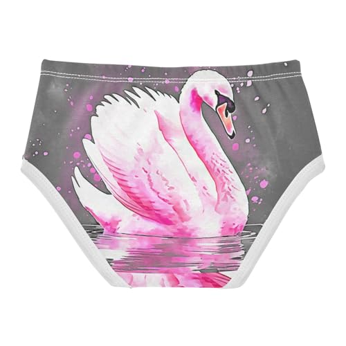 Print Toddler Underwear Custom 2t Cotton Panties Little Girl Watercolor Pink Swan Gray Kids Undies Briefs2