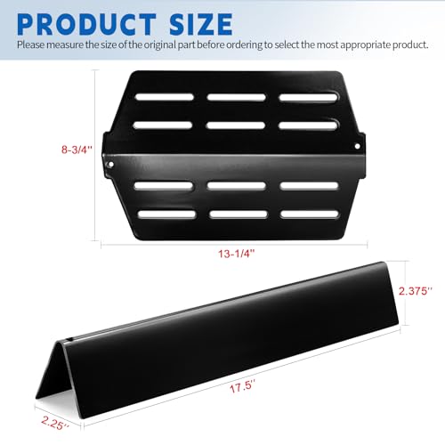 Paayox 17.5\" Flavorizer Bars Grill Replacement Parts for Weber Genesis 300 Series E310 E320 E330 S310 S320 S330 (Front Control Knobs), with 13.25-inch Heat Deflector