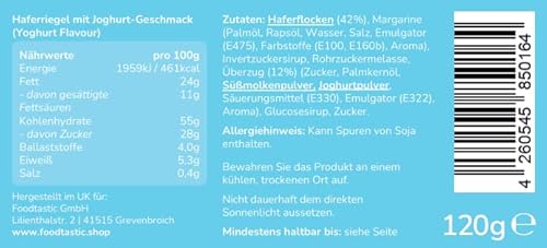 Foodtastic Power Cakes Mix Box (24 x 120g) | leckere, saftige Haferriegel | handgemachte Flapjack Energieriegel aus Haferflocken