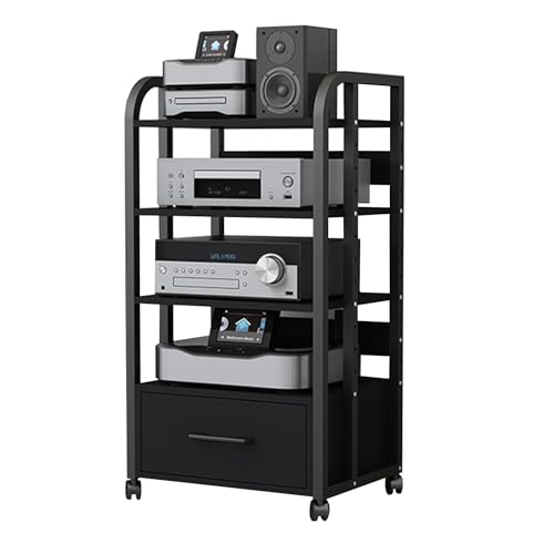 Étagère audio-vidéo à 4 niveaux pour en finir avec le désordre des câbles TV