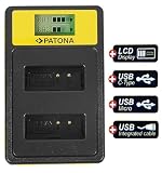 PATONA 2X LP-E12 akumulator z ładowarką 141652 (USB-A/USB-C/Micro USB) kompatybilny z Canon EOS M M2 M10 M50 M100 M200 100D Rebel SL1 PowerShot SX70 HS LPE12 LP E12
