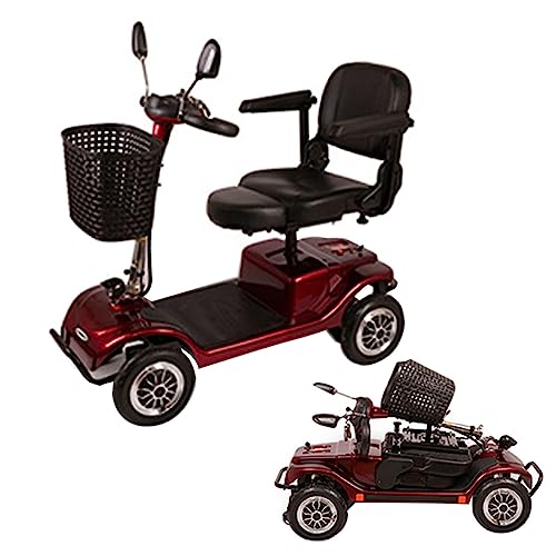 Parren Mobility Scooter 4 Wheels With Child Seat, Portable Outdoor Power Electric Scooters With Anti-Tip Wheels And Anti-Collision Bumper, Improved Battery For Long Range Driving And Travel, (Red) #TOP23