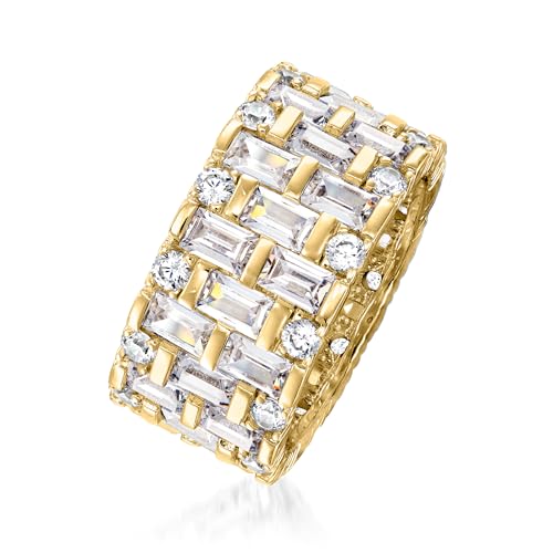 Ross-Simons 6.55 ct. t.w. Baguette and Round CZ Eternity Band in 18kt Gold Over Sterling3