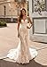 Mermaid Wedding Dresses for Bride Lace Applique Wedding Dress Strapless Boho Bridal Dress with Train Ivory US2