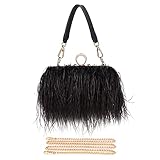 Ostrich Feather Clutch & Handbag - Feather Evening Bag & Purse for Women