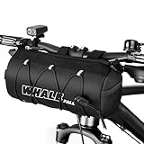whale fall Bike Handlebar Bag, Roll-Style Front Bag with Elastic Cord, 3-Point Strap Fixation, Shoulder Strap, Reflective Bicycle Accessories for Travel, Daily Commute, Mountain or Road Bikes
