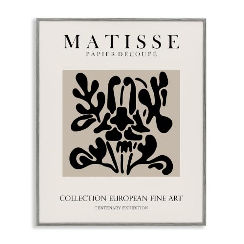 Abstract Black Floral Typography, 11 x 14 Inch Framed Giclée Print