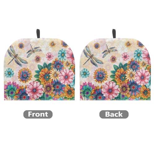 Image of Boho Flower Dragonfly Tea Pot Cosy Creative Teapot Cozies Teapot Cover with Top Handle Insulating Keep Tea Warm Teapot Warmer Ideal Gift