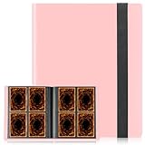 Card Binder, Upgraded 4 Pockets Trading Card Binder for Cards, Mini Collection Card Album, 160 Pockets Mini Card Book Holder - Pink