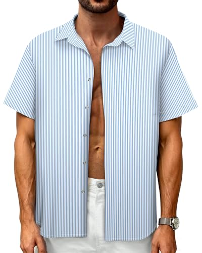 Image of Hawaiian Shirt for Men Tropical Shirts Summer Beach Button Down Short Sleeve Luau Aloha Floral Cruise Vacation Outfit 2026