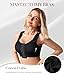 BRABIC Post Surgery Compression Bras for Women Front Closure Mastectomy Bra with Wide Adjustable Straps Wirefree, Black, S