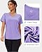 NebuKinex 6 Pack Workout Shirts Women V-Neck T Shirts Athletic Short Sleeve UPF 50+ UV Sun Protection Quick Dry Gym Running Yoga Tops-XL