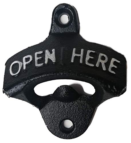 WOO LANDO Refresh Ouvreur rétro pour Montage Mural, ouvreur pour bière et Coca Cola, Montage et Fixation très Facile, Noir/Blanc, Montage avec 2 vis