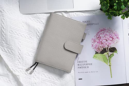 Moterm Leather Cover For Stalogy B6 - With Back Pocket, Pen Loop And Card Slots (Pebbled-Gray, B6+) #TOP5