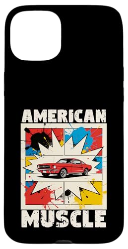 American Muscle Car Lovers Comic Style Auto Mechanic �X�}�z�P�[�X iPhone 15 Plus �p