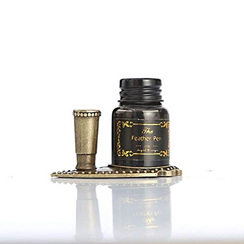 Sprinkle Gold Luxury Retro Feather Pen Dip Calligraphy Calligraphy Pen Writing Ink 5 Nib Set Stationery Gift Box (Color : Green) #TOP2