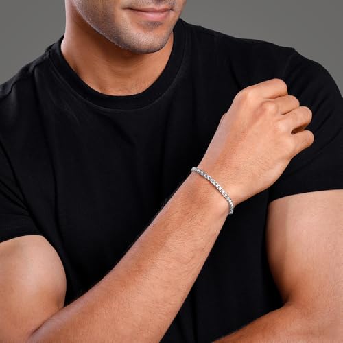Image of GIVA 925 Silver Chroma Chain Bracelet For Him, Adjustable |Gifts for Men & Boys | With Certificate of Authenticity and 925 Stamp | 6 Months Warranty