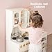 Tiny Land Wooden Play Kitchen for Kids – Enhanced Storage with Cabinets & Bins, Modern Toddler Kitchen Playset with Stove, Sink & Accessories