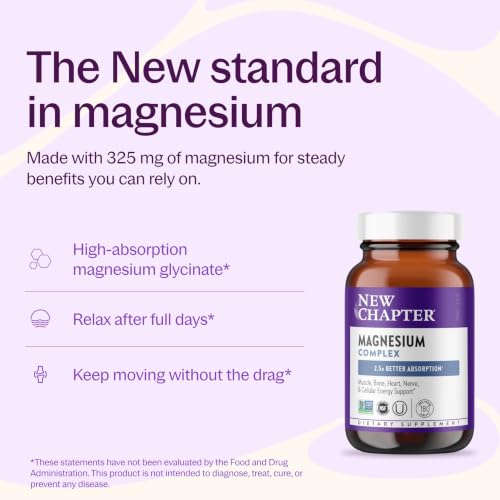 New Chapter Magnesium Bisglycinate Complex 325mg Supplement, 180 Tablets - image 2