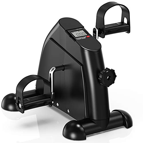 Synergee Mini Exercise Bike with LCD Monitor. Under Desk Exercise Pedal Bike. Mini Cycle Leg & Arm Exerciser for Home or Office. Stationary Pedal Bike Equipment for Active Workplaces.
