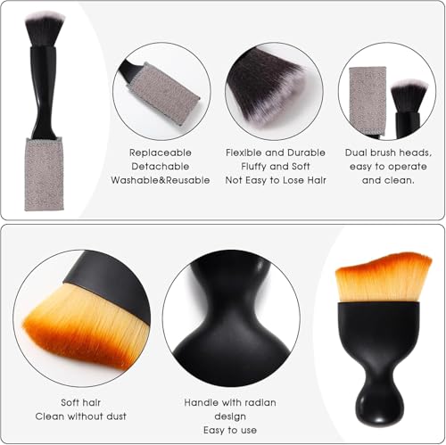 Yungeln 5PCS Car Detailing Brush Set with Car Cleaning Gel Car Cleaning Brushes,Car Dust Brush,Car Interior Detailing Brush for Vehicle Cleaning,Car Accessories for Truck, SUV, Interior - Thumbnail 4