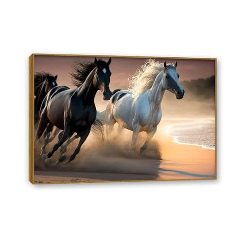 Impression d'image d'animal sauvage sur toile MOBYAT avec galerie encadrée teck