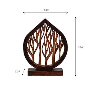 Decozen Handcrafted Solid Wood Lucky Tree Sculpture - A Great Valentine's Day Gift for Her & Him, Perfect for Home, Mantel, Fireplace, and Foyer Decor Decozen Handcrafted Solid Wood Lucky Tree Sculpture A Great Valentines Day Gift for Her Him Perfect for Home Mantel Fireplace and Foyer Decor