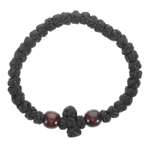 Perles de prière en bois bracelet tissé fait à la main religieux pour homme femme
