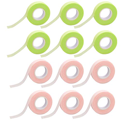 SUSSURRO 12 Rolls Eyelash Extension Tape  Eyelash Lash Tape for Lash Extension Breathable Adhesive Fabric Non-woven Wrap Lash Tape for Eyelash Extensions