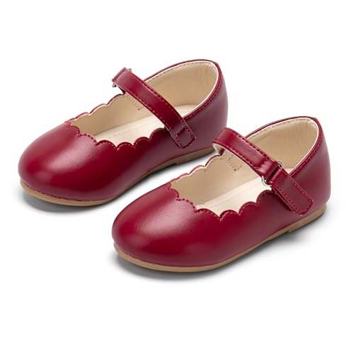 Image of PHIRAMIN Toddler Flower Girl Glitter Dress Shoes Little Girl Ballet Flats Bow Wedding Party