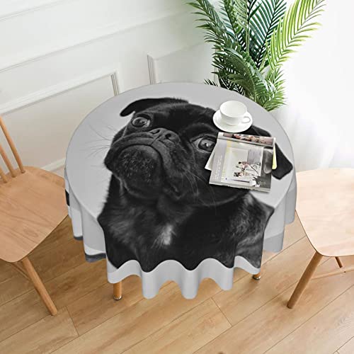 Nappe ronde en polyester lavable 152 cm pour table de buffet et réception