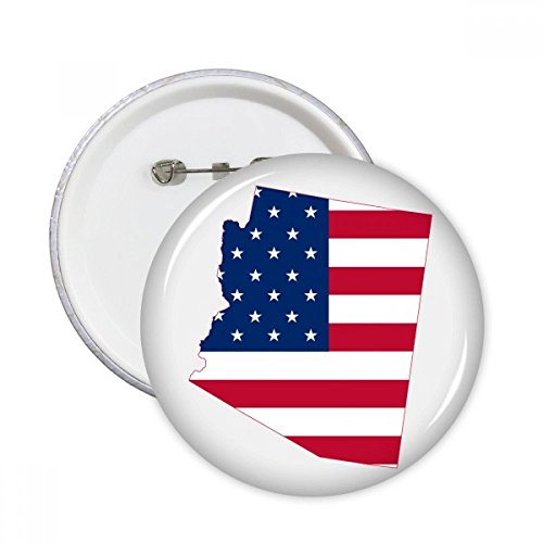Drapeau USA Nevada Map broches rondes pour look vintage en denim et vestes