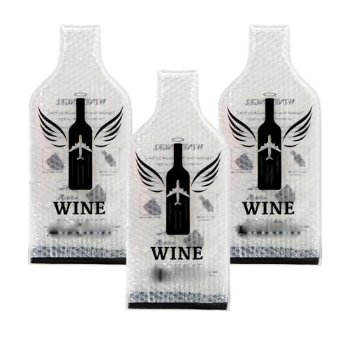 KRISMYA Fundas protectoras para botellas de vino a prueba de fugas para viajes en avión, juego de 3